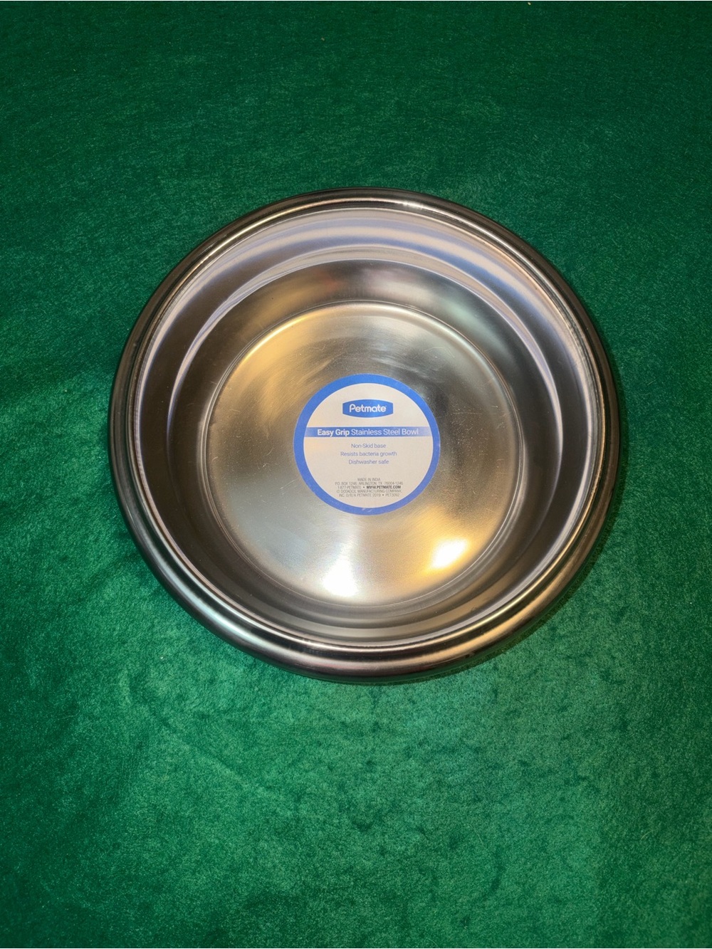 Petmate Stainless Steel Dog Bowl with Black Non-Slip Rim